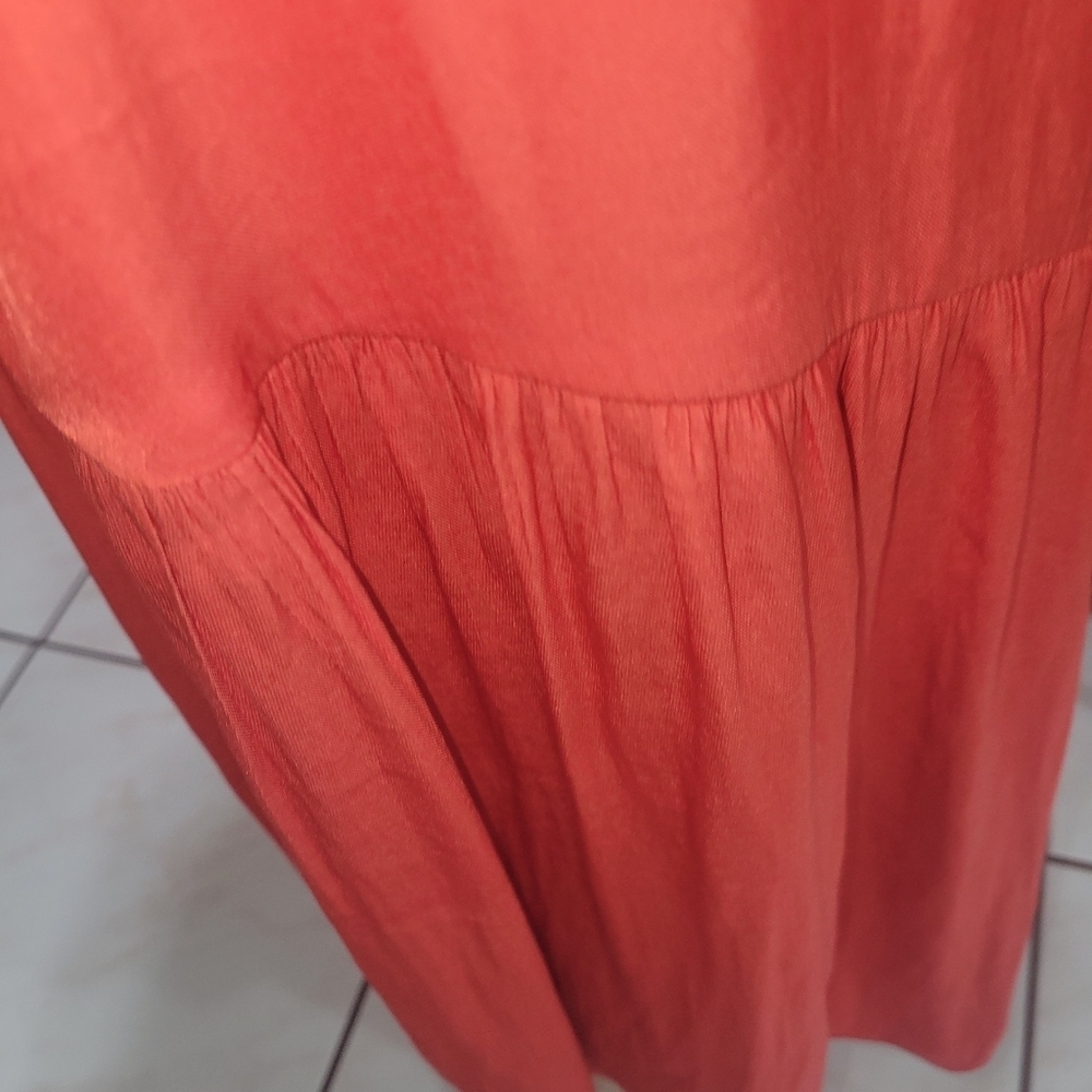 Banana Republic Vibrant Coral Long Sleeve Dress Size -10 - Picture 6 of 10